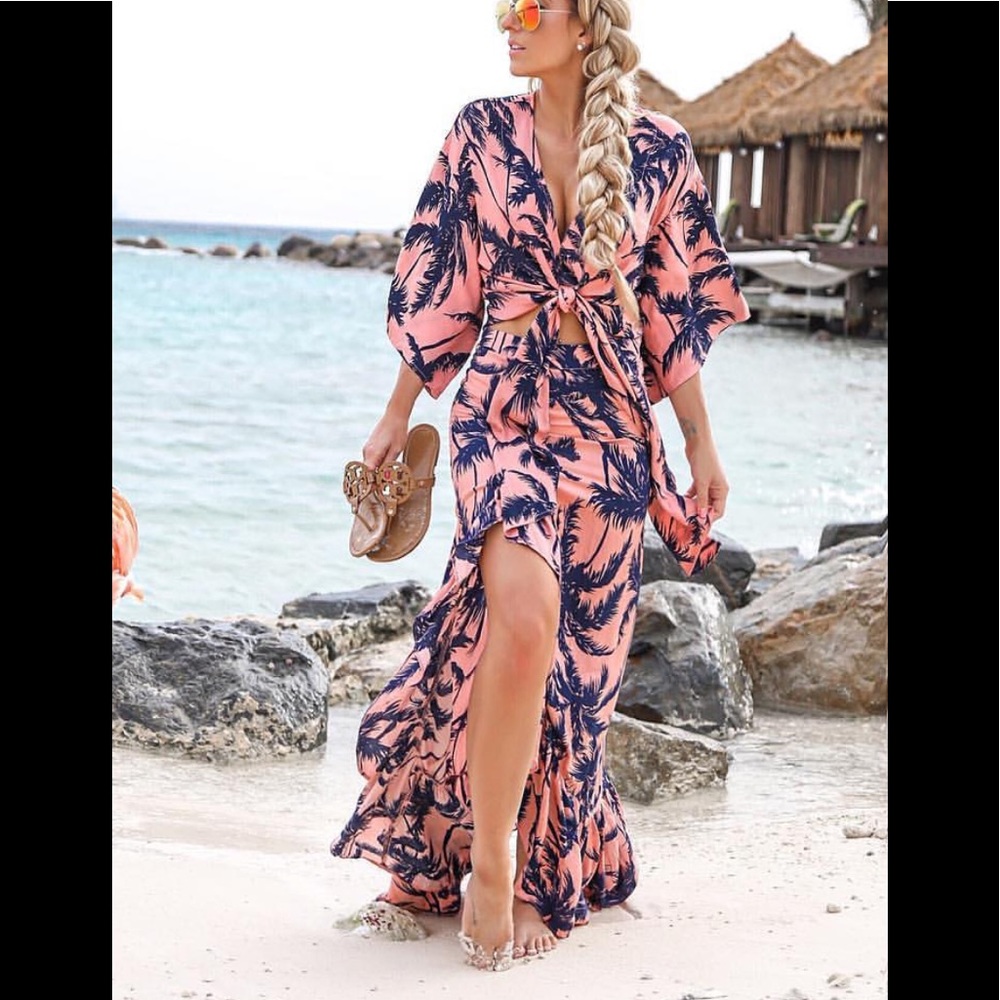 Beach set. Tie top and flowy skirt